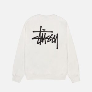 BASIC STUSSY CREW PIGMENT DYED WHITE