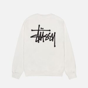 BASIC STUSSY CREW PIGMENT DYED WHITE