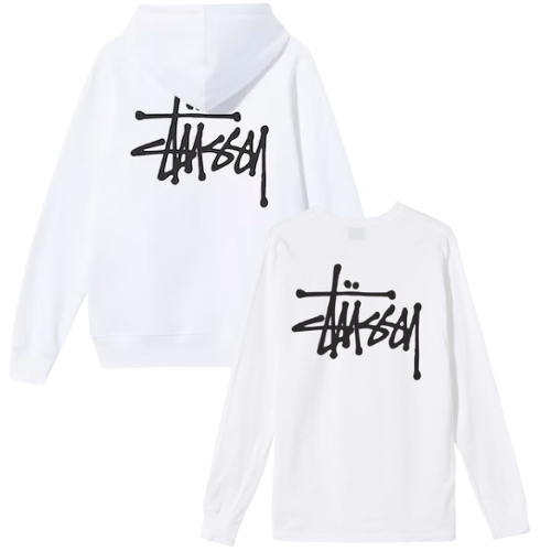 BASIC STÜSSY HOODIE BASIC STÜSSY LS TEE COMBO WHITE