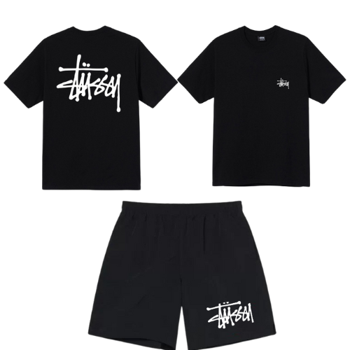 BASIC STUSSY SHIRT SHORT COMBO BLACK