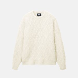 FUZZY LATTICE CREW SWEATER