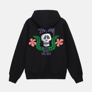 SKULL CREST HOODIE BLACK