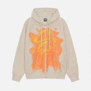 STUSSY WEB ZIP HOODIE