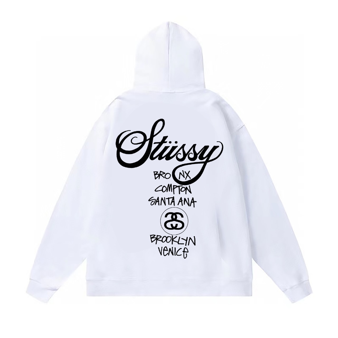 Stussy Bacis Hoodie WHITE