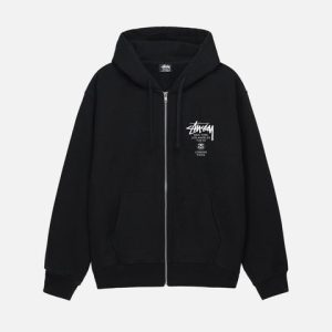 WORLD TOUR ZIP HOODIE BLACK