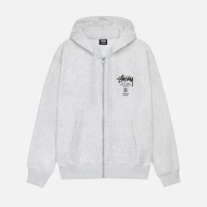 WORLD TOUR ZIP HOODIE WHITE